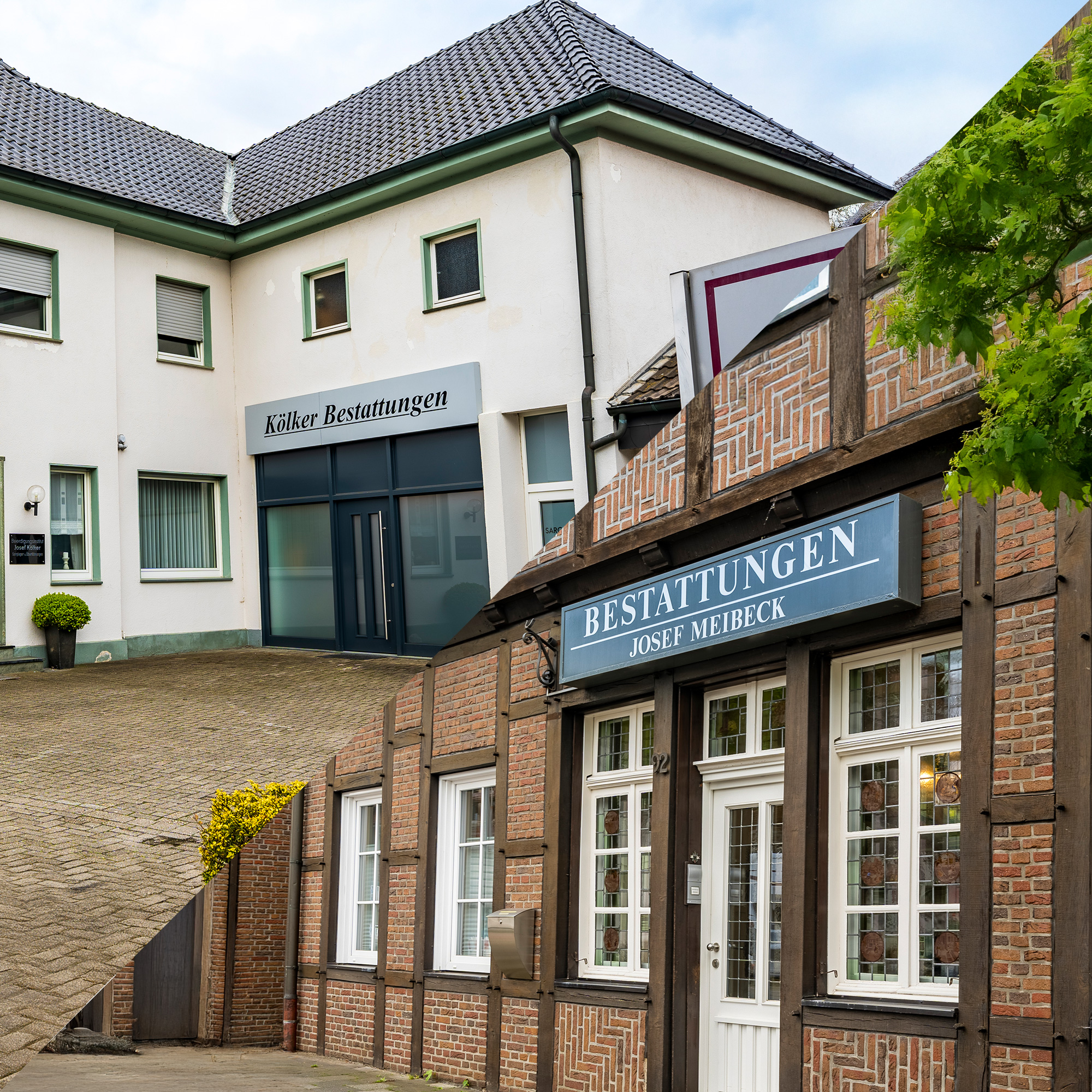Außenansicht des Gebäudes der Bestattungshilfe in Rheine - Meibeck – Greven – Münsterstraße